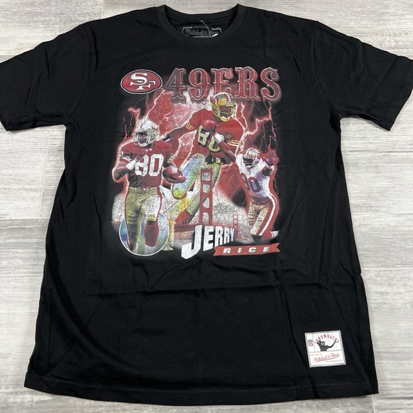 New Mitchell & Ness Men's NFL San Francisco 49ers Jerry Rice Rap T-Shirt Size L‎ - Picture 1 of 8